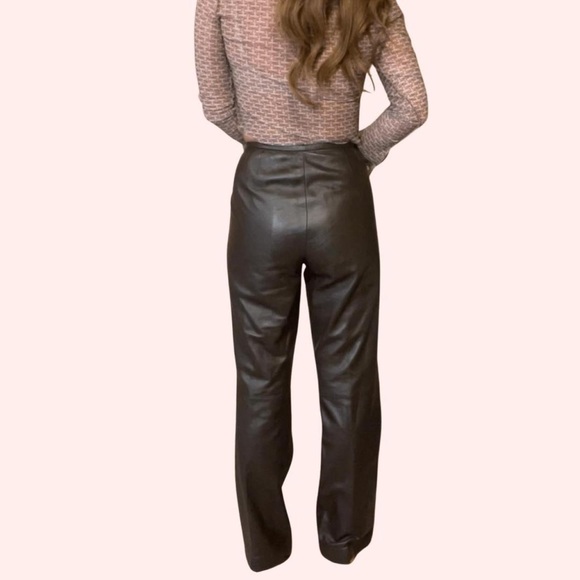 Vintage Chocolate Brown Lord & Taylor Genuine Leather Pants 🤎 - Picture 2 of 4